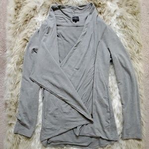 Market & Spruce Alan French Asymmetrical Zip Cardi